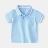 Qing New Style Fashionable Boy Short-sleeved POLO Shirt For Outing At Home - Almoni Express