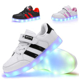 Rechargeable LED Small White Shoes For Children - Almoni Express