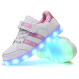 Rechargeable LED Small White Shoes For Children - Almoni Express