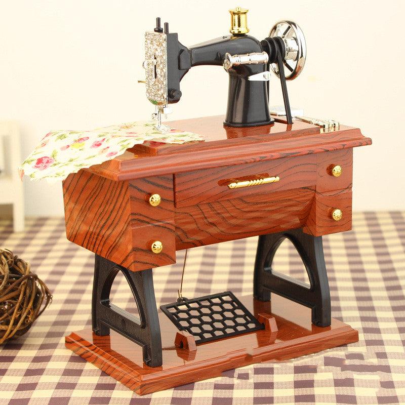 Retro Nostalgic Simulation Sewing Machine Music Box Music Box - AL MONI EXPRESS