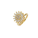 Rotating SUNFLOWER Full Diamond Sunflower Ring - AL MONI EXPRESS