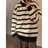 Round Neck Sweater Boys Design Sense Stripe Trendy - Almoni Express