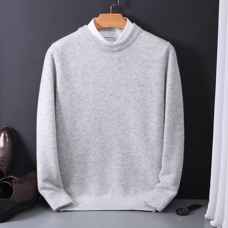 Round Neck Sweater Loose Oversized Knit Sweater - Almoni Express