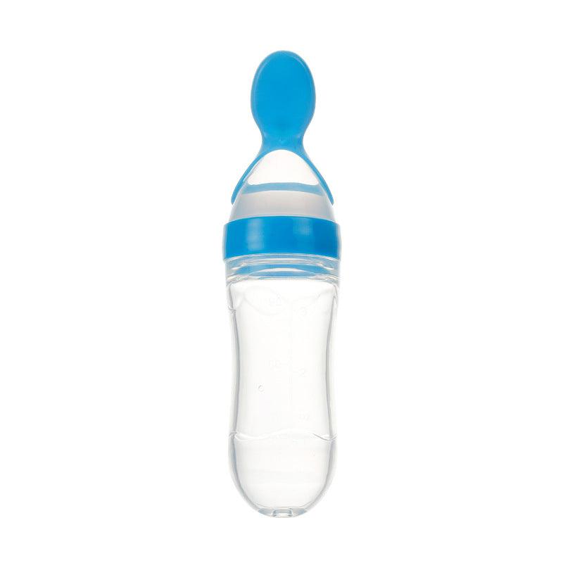 Safe Newborn Baby Feeding Bottle Toddler Silicone Squeeze Feeding Spoon Milk Bottle Baby Training Feeder Food Supplement - Almoni Express