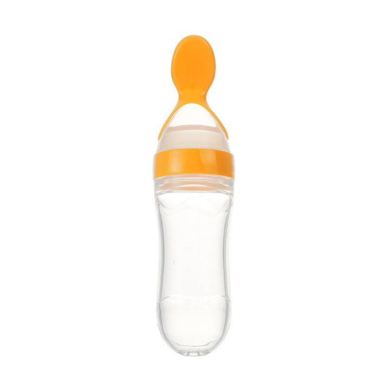 Safe Newborn Baby Feeding Bottle Toddler Silicone Squeeze Feeding Spoon Milk Bottle Baby Training Feeder Food Supplement - Almoni Express