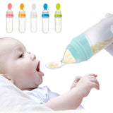 Safe Newborn Baby Feeding Bottle Toddler Silicone Squeeze Feeding Spoon Milk Bottle Baby Training Feeder Food Supplement - Almoni Express