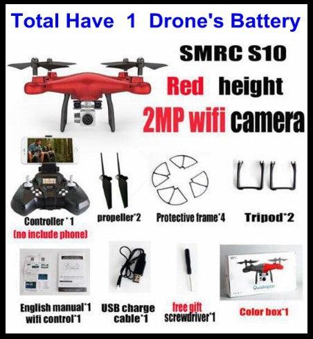 Sales Promotion WiFi 2MP Camera With S10 SMRC FPV Quadcopter Drone Helicopter UAV Micro Remote Control Toy RACER KIT Aircraft - Almoni Express