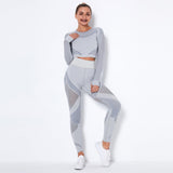 Seamless Knitted Absorbent Yoga Long-Sleeved Suit Yoga Wearsuit - AL MONI EXPRESS