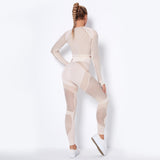 Seamless Knitted Absorbent Yoga Long-Sleeved Suit Yoga Wearsuit - AL MONI EXPRESS