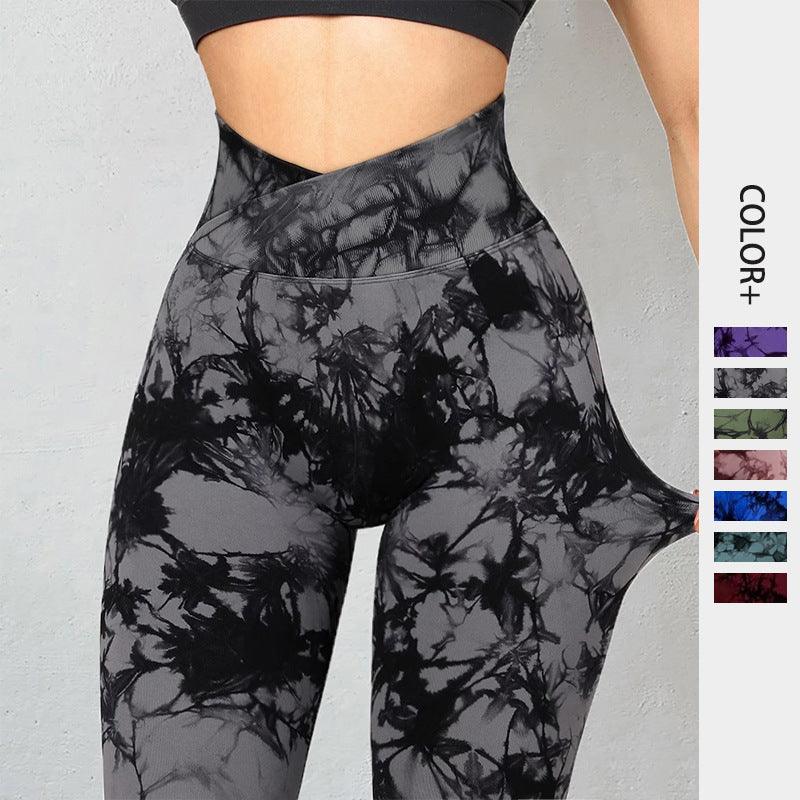 Seamless Tie Dye Leggings Women Yoga Pants Push Up Sport Fitness Running Gym Leggings - AL MONI EXPRESS