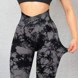 Seamless Tie Dye Leggings Women Yoga Pants Push Up Sport Fitness Running Gym Leggings - AL MONI EXPRESS