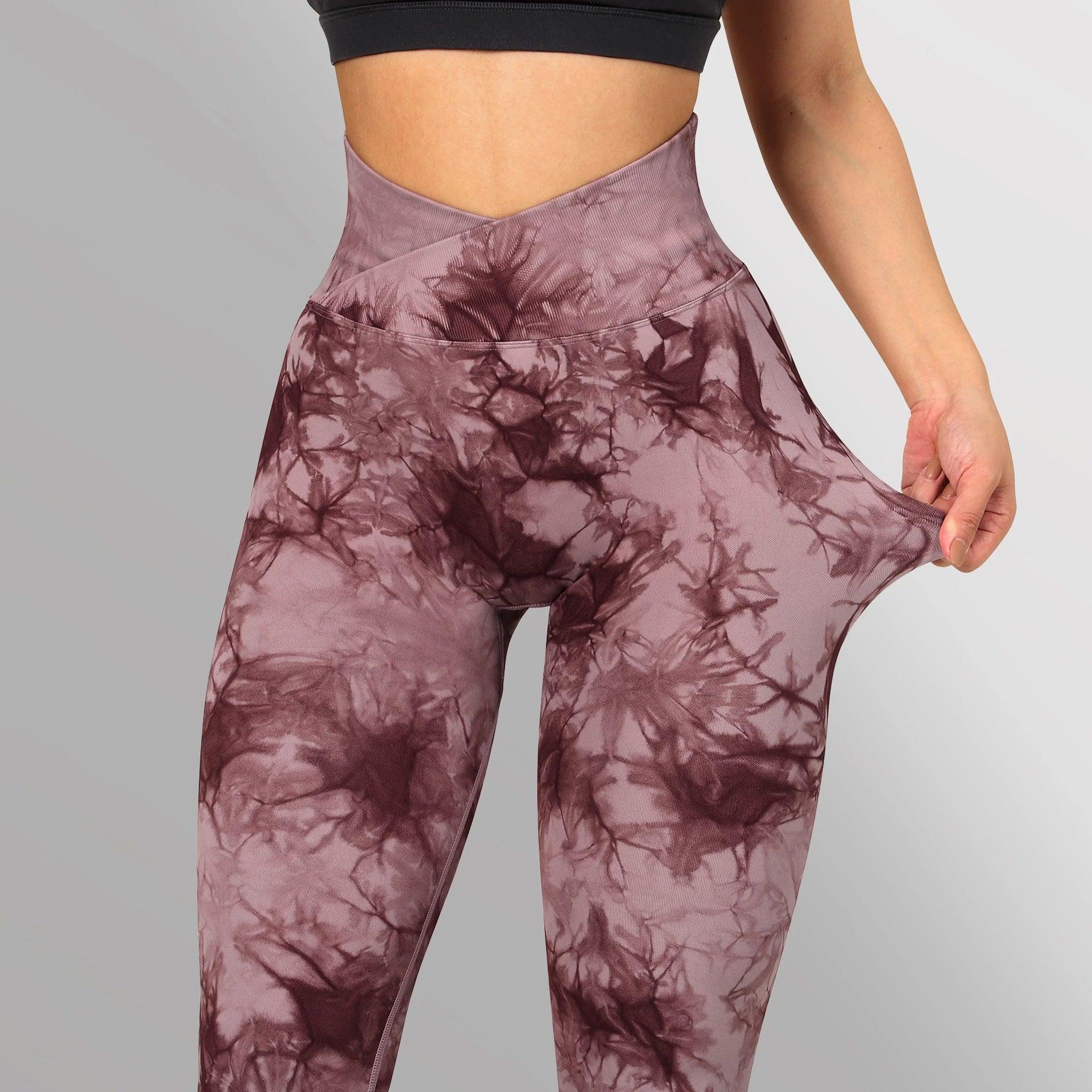 Seamless Tie Dye Leggings Women Yoga Pants Push Up Sport Fitness Running Gym Leggings - AL MONI EXPRESS