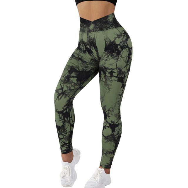 Seamless Tie Dye Leggings Women Yoga Pants Push Up Sport Fitness Running Gym Leggings - AL MONI EXPRESS