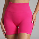 Seamless Yoga Shorts Women Solid Color High Waist Hip-lifting Fitness Pants Running Sweatpants - AL MONI EXPRESS