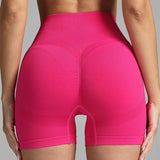 Seamless Yoga Shorts Women Solid Color High Waist Hip-lifting Fitness Pants Running Sweatpants - AL MONI EXPRESS