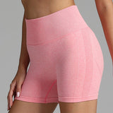 Seamless Yoga Shorts Women Solid Color High Waist Hip-lifting Fitness Pants Running Sweatpants - AL MONI EXPRESS