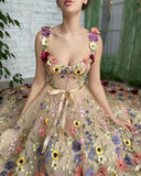 Sevintage Exquisite 3D Flowers Prom Dresses Sweetheart - Almoni Express