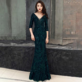 Sexy fishtail dress in sequined evening dress - Almoni Express