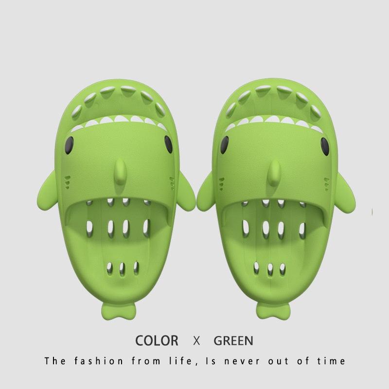 Shark Slippers With Drain Holes Shower Shoes For Women Quick Drying Eva Pool Shark Slides Beach Sandals With Drain Holes - AL MONI EXPRESS