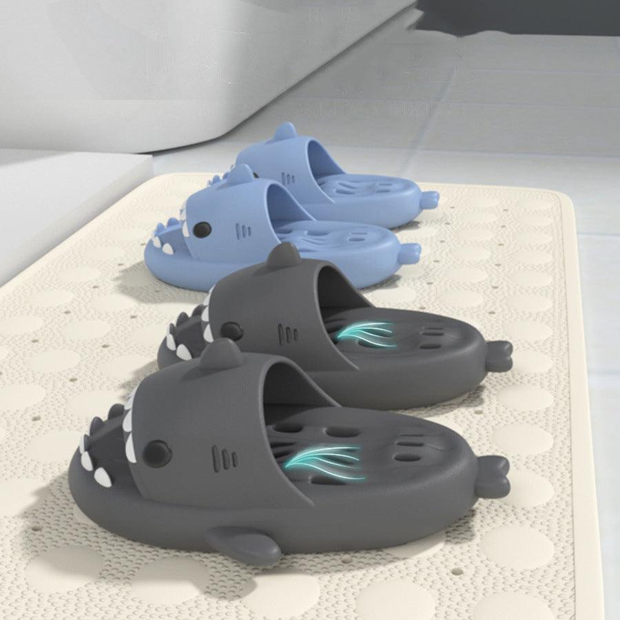 Shark Slippers With Drain Holes Shower Shoes For Women Quick Drying Eva Pool Shark Slides Beach Sandals With Drain Holes - AL MONI EXPRESS