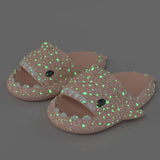 Shark Slippers With Starry Night Light Design Bathroom Slippers Couple House Shoes For Women - AL MONI EXPRESS