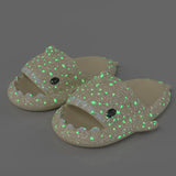 Shark Slippers With Starry Night Light Design Bathroom Slippers Couple House Shoes For Women - AL MONI EXPRESS