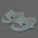 Shark Slippers With Starry Night Light Design Bathroom Slippers Couple House Shoes For Women - AL MONI EXPRESS