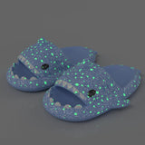 Shark Slippers With Starry Night Light Design Bathroom Slippers Couple House Shoes For Women - AL MONI EXPRESS