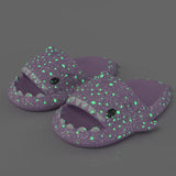 Shark Slippers With Starry Night Light Design Bathroom Slippers Couple House Shoes For Women - AL MONI EXPRESS