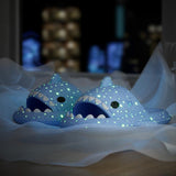 Shark Slippers With Starry Night Light Design Bathroom Slippers Couple House Shoes For Women - AL MONI EXPRESS