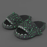 Shark Slippers With Starry Night Light Design Bathroom Slippers Couple House Shoes For Women - AL MONI EXPRESS