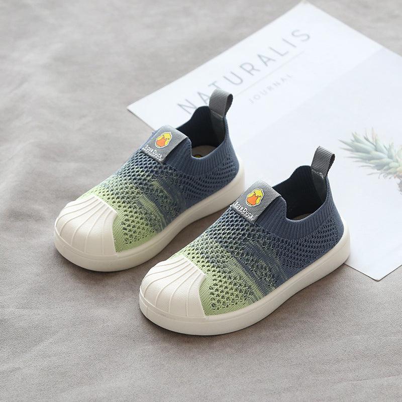 Shell-Toe Children's Flying Woven Soft Sole Shoes - Almoni Express