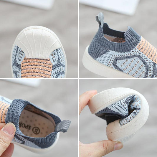 Shell-toe Single Shoes Flying Woven Children's Shoes Soft Sole - Almoni Express