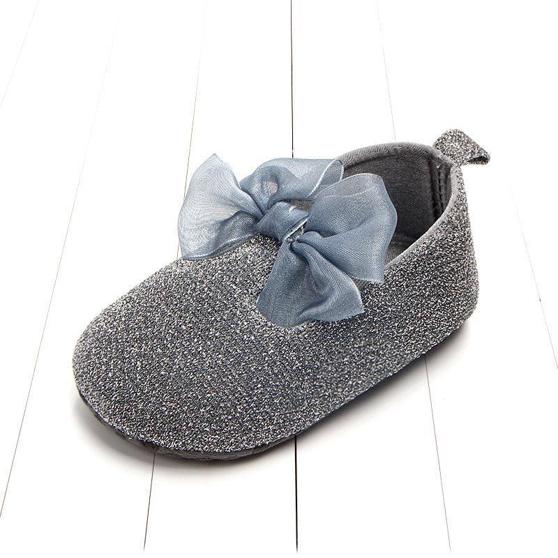 Shiny Ribbon Bow Female Baby Shoes Baby Shoes Toddler Shoes - Almoni Express