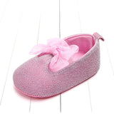 Shiny Ribbon Bow Female Baby Shoes Baby Shoes Toddler Shoes - Almoni Express