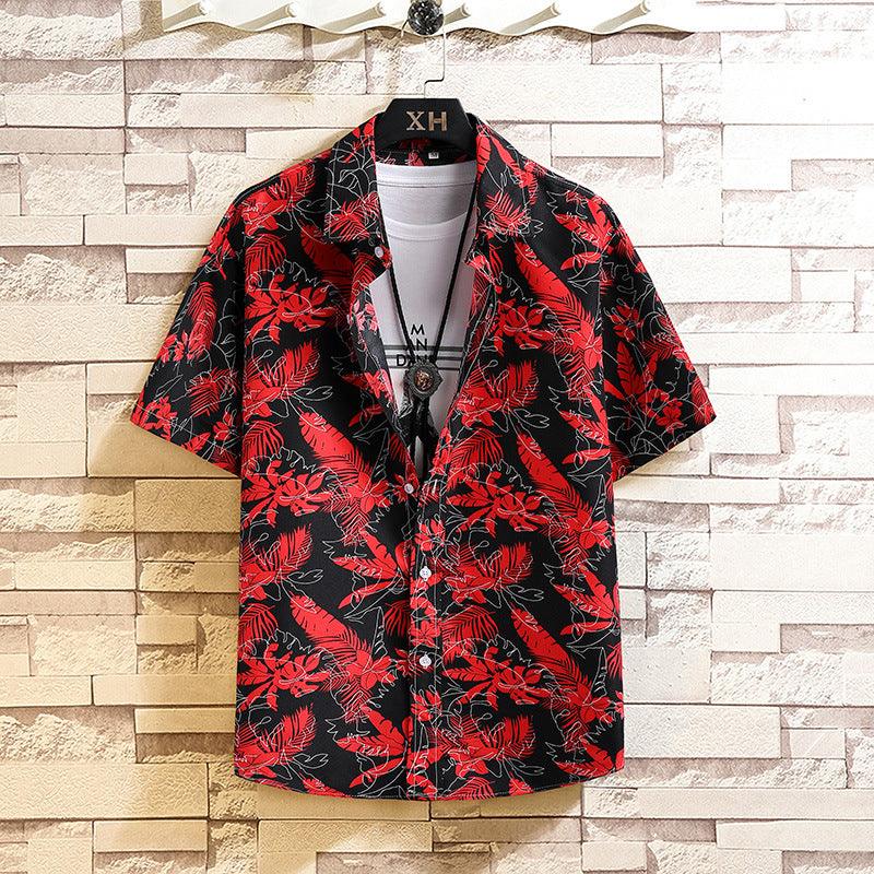 Shirt Printed Men's Short Sleeve Shirt Shorts Suit - AL MONI EXPRESS