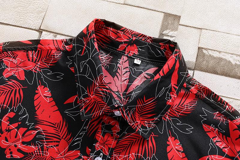 Shirt Printed Men's Short Sleeve Shirt Shorts Suit - AL MONI EXPRESS