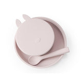 Silicone Baby Dinner Plate Complementary Food Rabbit Bowl Three-piece Set - Almoni Express