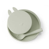 Silicone Baby Dinner Plate Complementary Food Rabbit Bowl Three-piece Set - Almoni Express