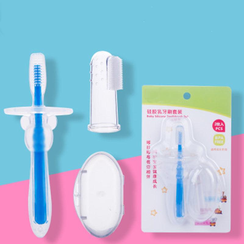 Silicone Baby Toothbrush Kids Teether Training Tool Clear Massager - Almoni Express