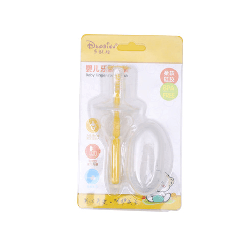 Silicone Baby Toothbrush Kids Teether Training Tool Clear Massager - Almoni Express