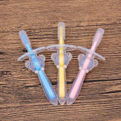 Silicone Baby Toothbrush Kids Teether Training Tool Clear Massager - Almoni Express