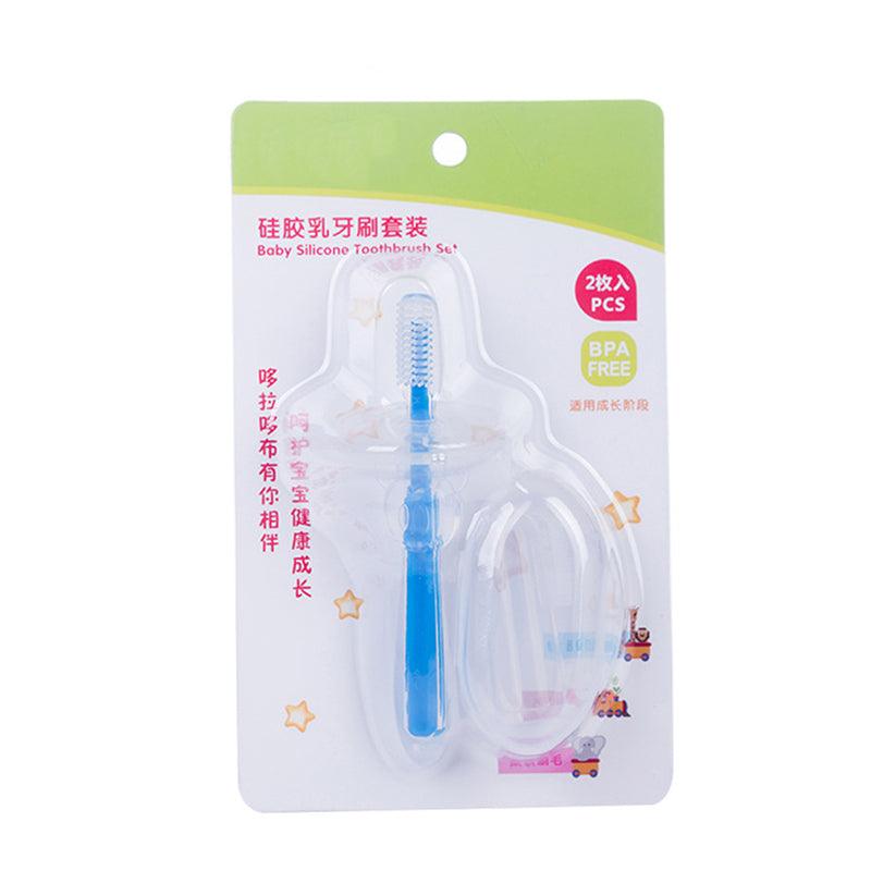 Silicone Baby Toothbrush Kids Teether Training Tool Clear Massager - Almoni Express