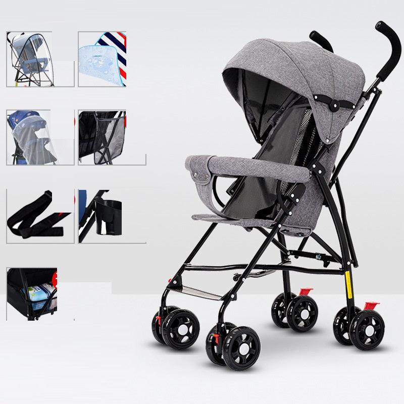 Sit And Lie Down Baby Portable Folding Simple Trolley - Almoni Express