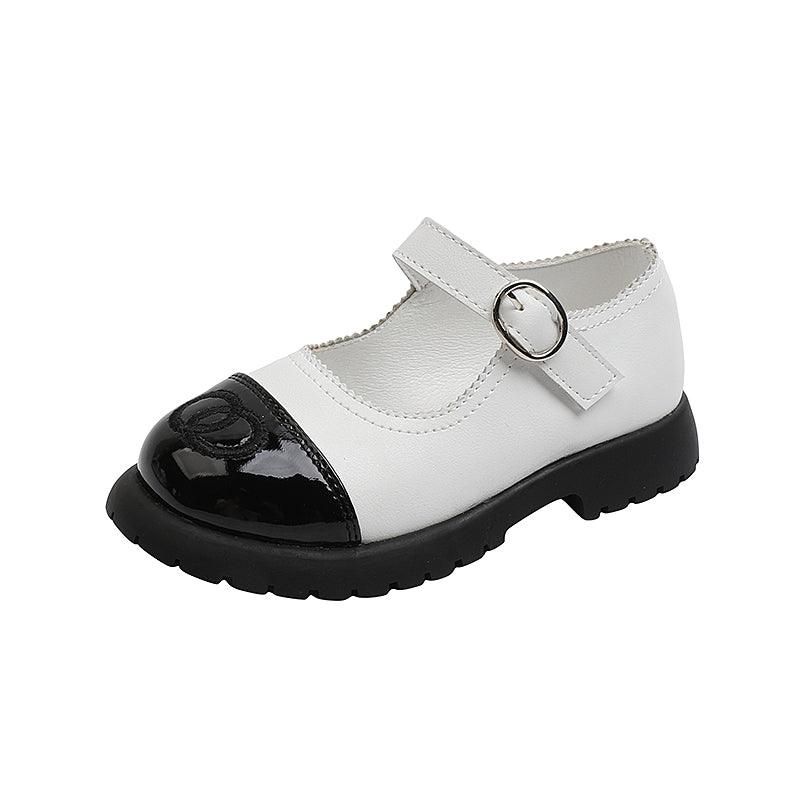 Small Leather All-match Princess Shoes, Big Kids' Velcro Single Shoes - Almoni Express