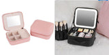 Smart LED Cosmetic Case With Mirror Cosmetic Bag Large Capacity Fashion Portable Storage Bag Travel Makeup Bags - AL MONI EXPRESS