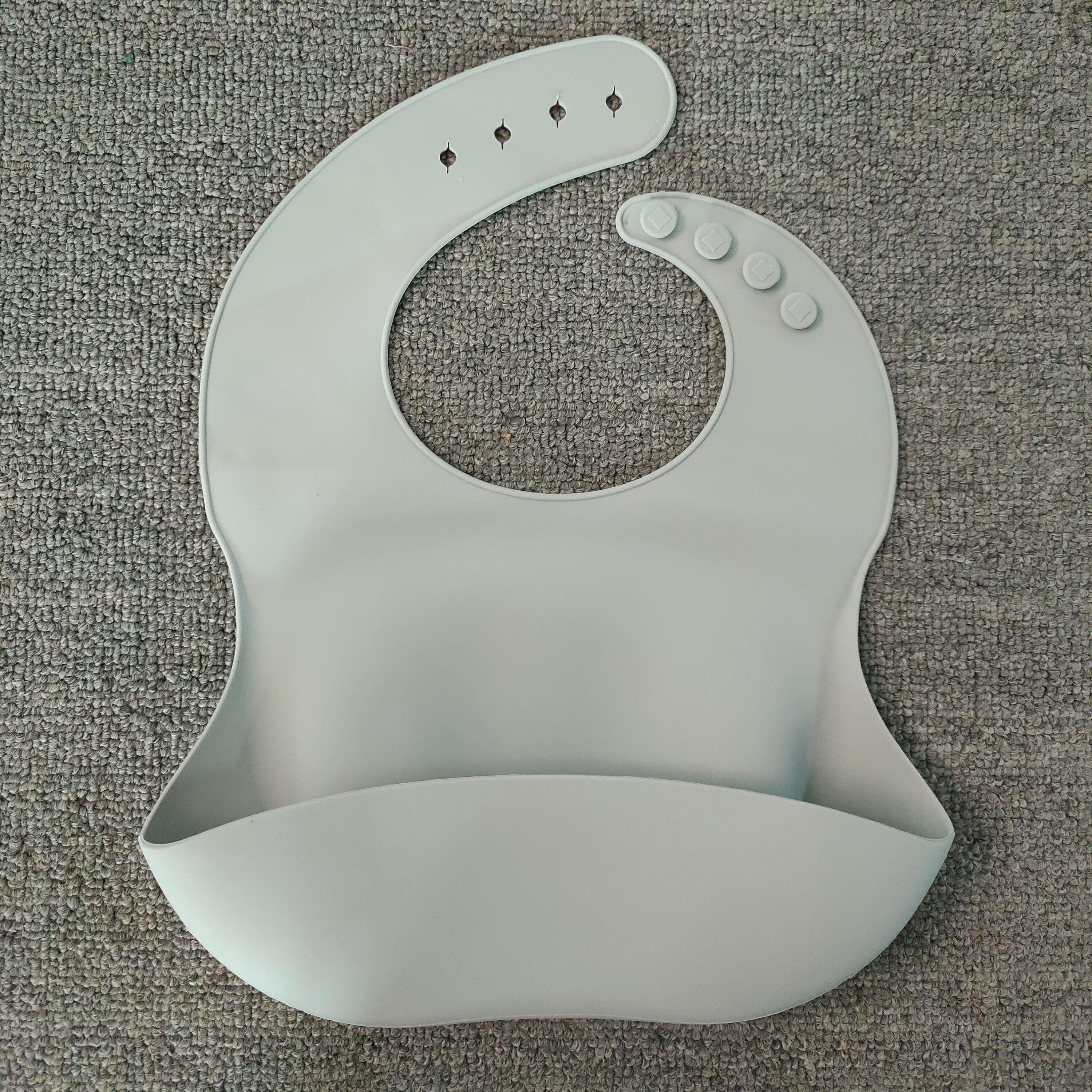 Soft Waterproof Silicone Baby Bib with Food Catcher, Baby Silicone Bib - Almoni Express