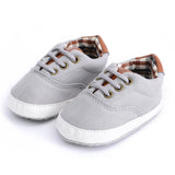 Solid color casual lace soft bottom baby canvas shoes baby shoes toddler shoes - Almoni Express