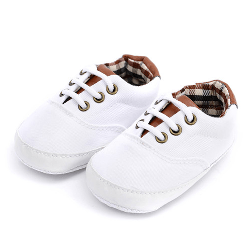 Solid color casual lace soft bottom baby canvas shoes baby shoes toddler shoes - Almoni Express