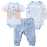 Solid Color Korean Newborn Baby Clothes Kids Set - Almoni Express